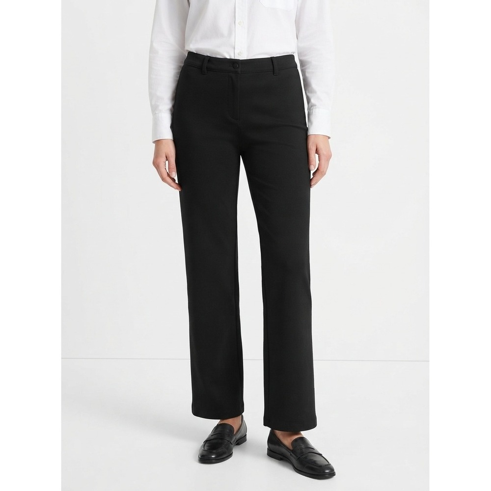 Eileen Fisher Stretch Ponte Straight Leg Pants Trousers Black Extra Large